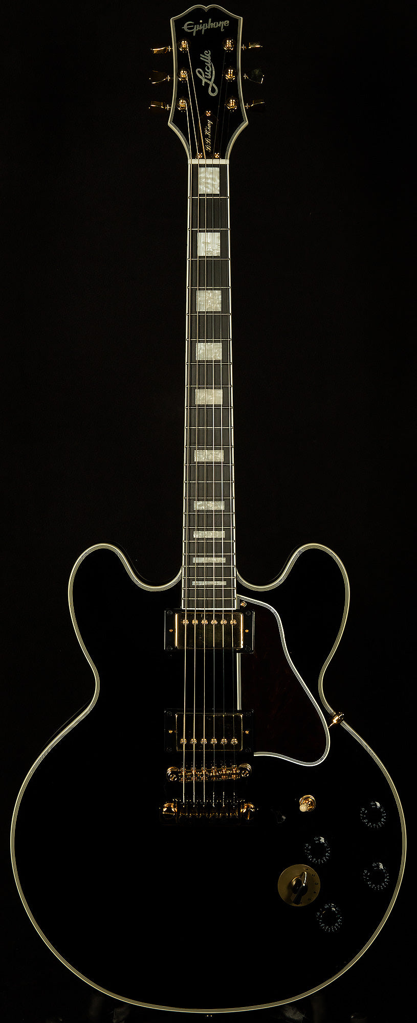 bb king effect pedals Epiphone B.B. King Lucille Semi-Hollow Electric Guitar Ebony 194744502019