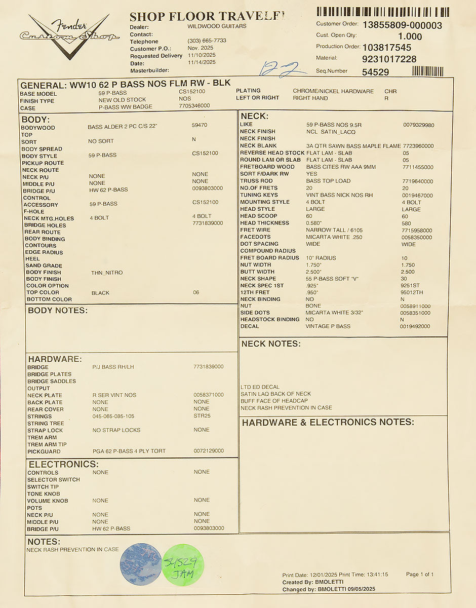 Wildwood 10 1962 Precision Bass - NOS