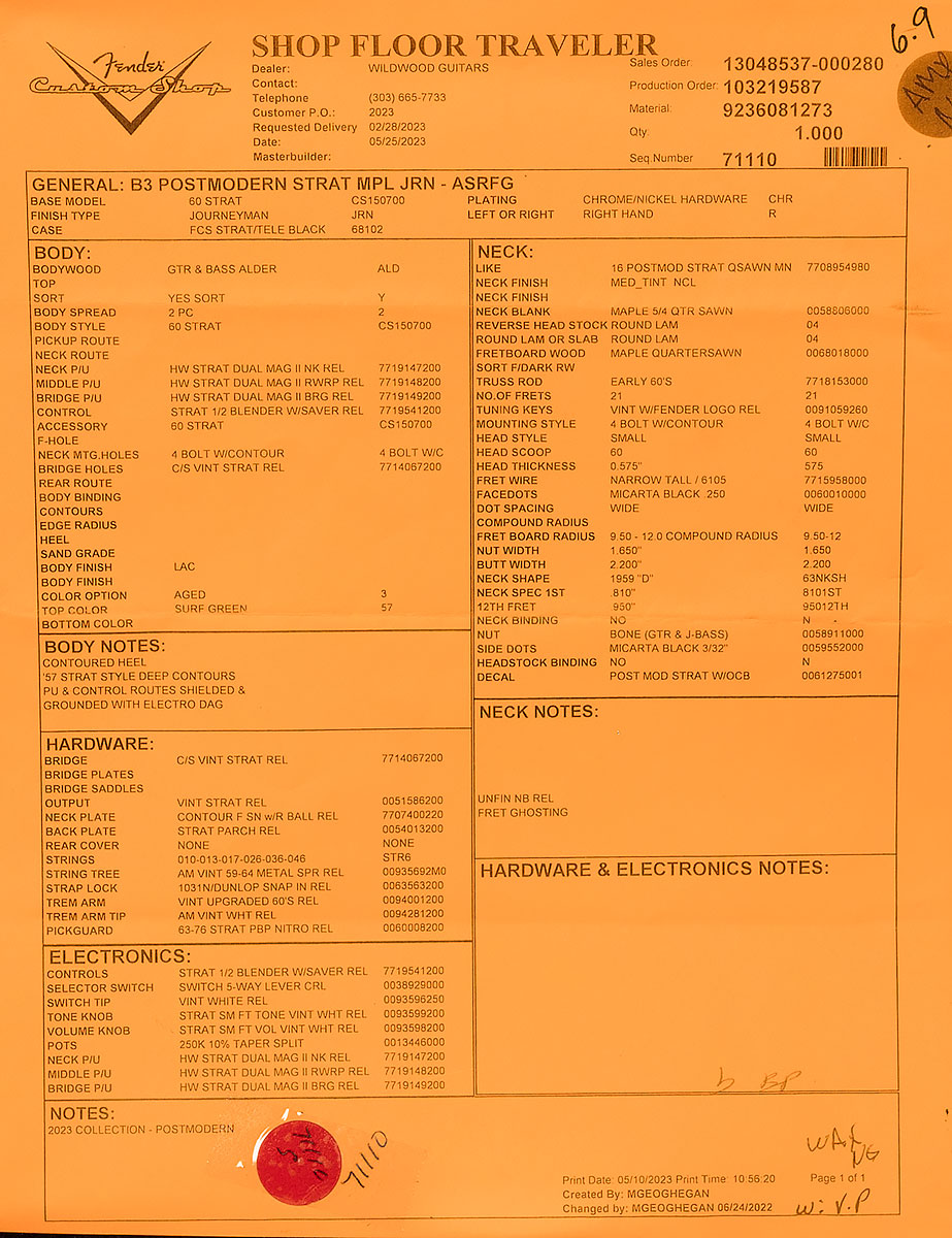2023 Custom Shop Collection Postmodern Stratocaster - Journeyman Relic