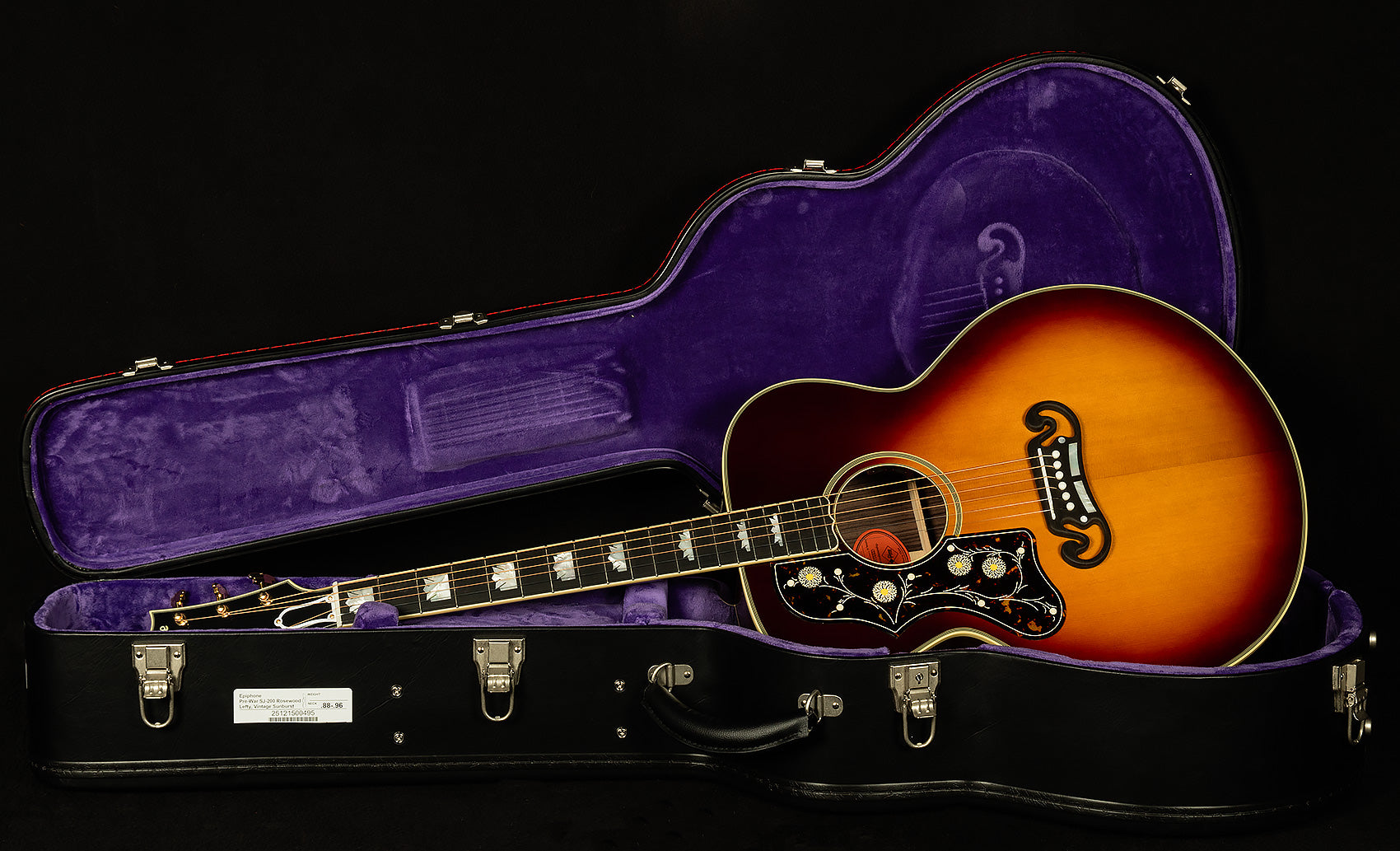 Left-handed Inspired by Gibson Custom Pre-War Sj-200 Rosewood