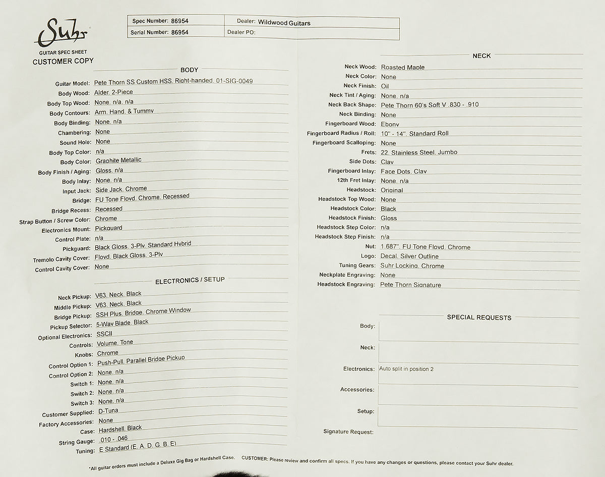 Pete Thorn Signature Custom HSS