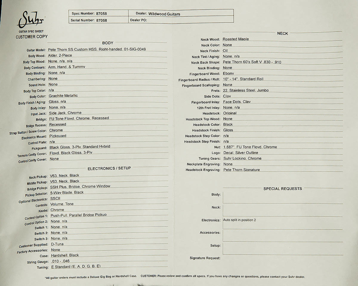 Pete Thorn Signature Custom HSS