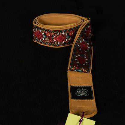 Toasty Red and Brown Flower Woven