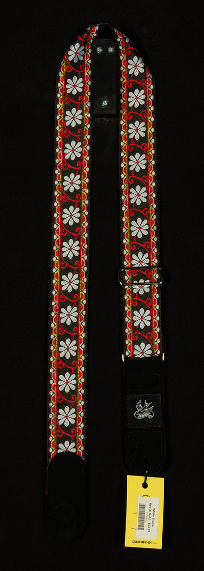 White Flower with Red and Gold