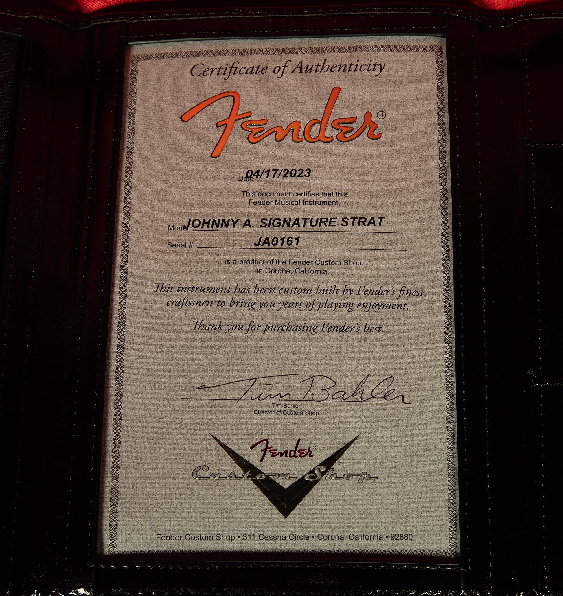 Fender Custom Artist Series Johnny A. Signature Stratocaster - Time Capsule