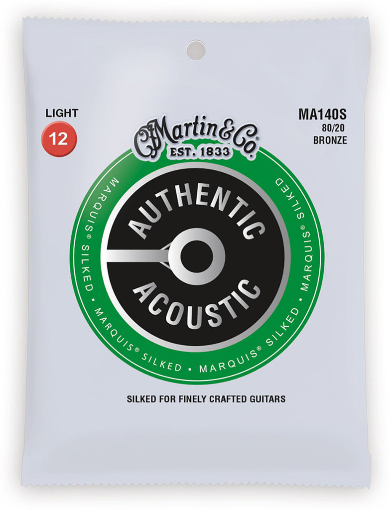 MA140S Authentic Acoustic Marquis Silked Guitar Strings 80/20 Bronze - Light 12-54