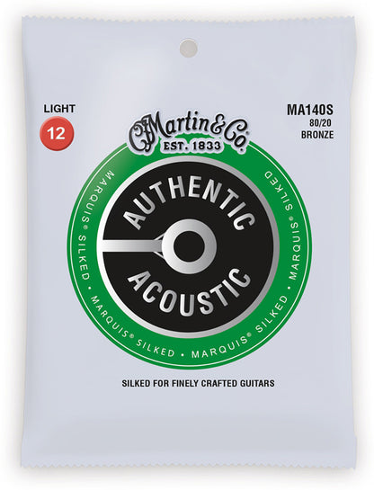 MA140S Authentic Acoustic Marquis Silked Guitar Strings 80/20 Bronze - Light 12-54