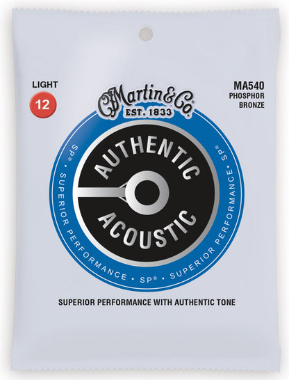 MA540 Authentic Acoustic SP Guitar Strings Phosphor Bronze - Light 12-54
