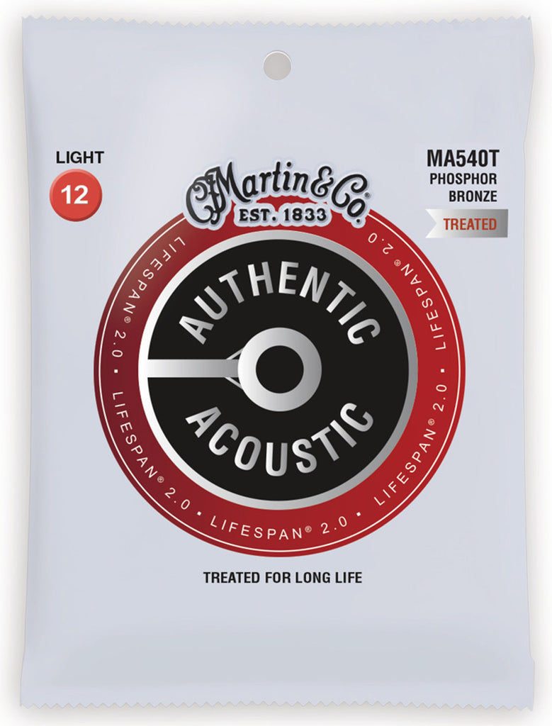 MA540T Authentic Acoustic Lifespan 2.0 Guitar Strings Phosphor Bronze - Light 12-54