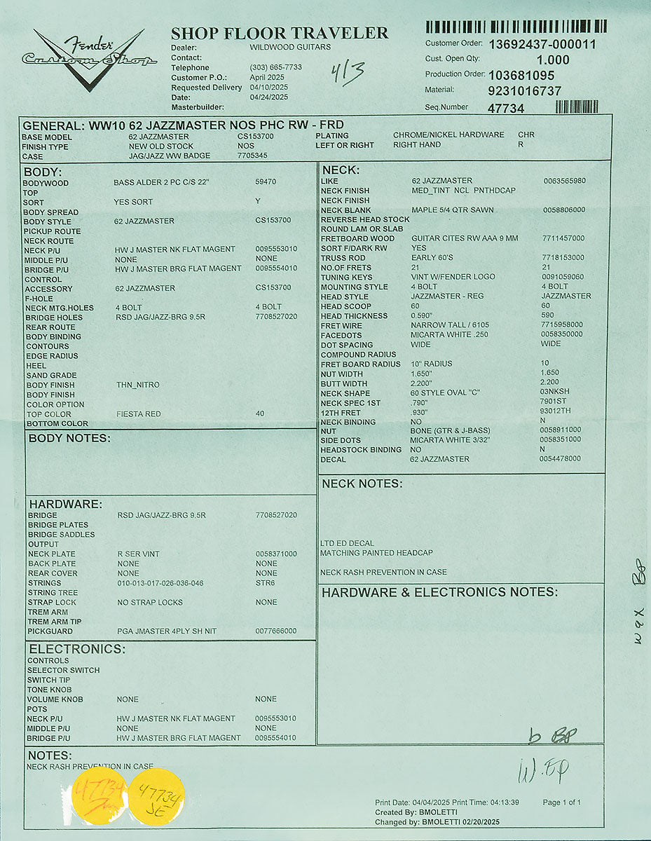 Wildwood 10 1962 Jazzmaster - NOS