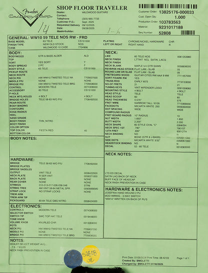 Wildwood 10 1959 Telecaster - NOS