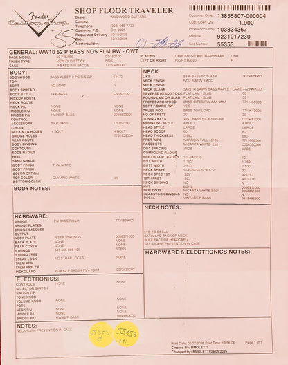 Wildwood 10 1962 Precision Bass - NOS
