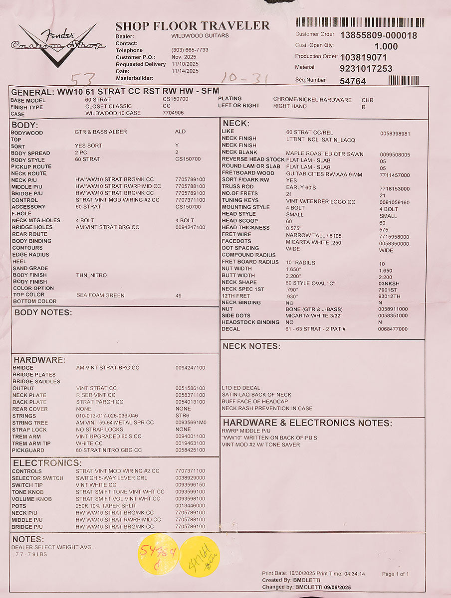 Wildwood 10 1961 Stratocaster - Closet Classic