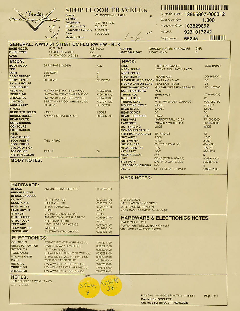 Wildwood 10 1961 Stratocaster - Closet Classic