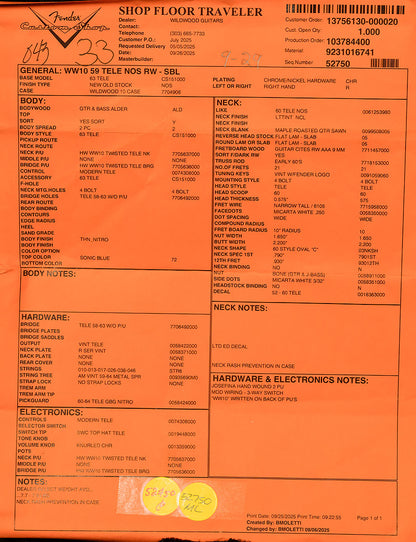 Wildwood 10 1959 Telecaster - NOS