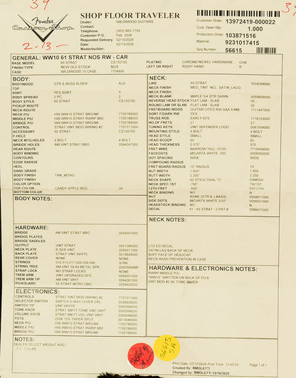 Wildwood 10 1961 Stratocaster - NOS