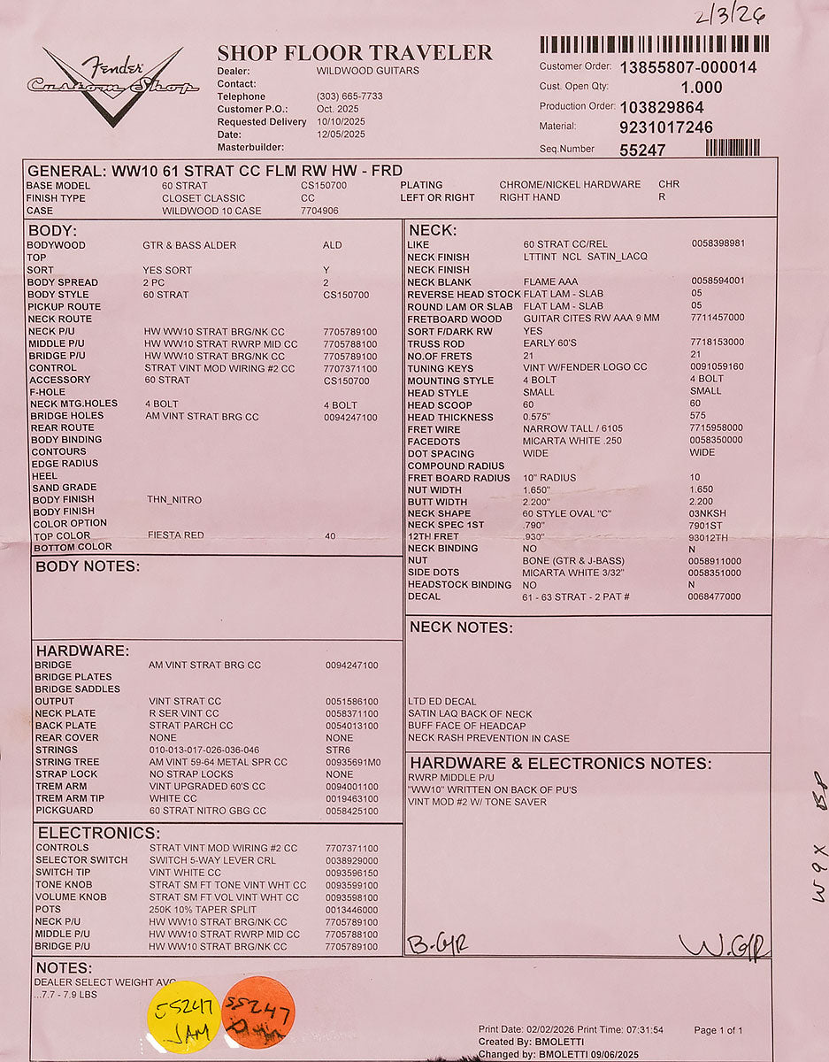 Wildwood 10 1961 Stratocaster - Closet Classic
