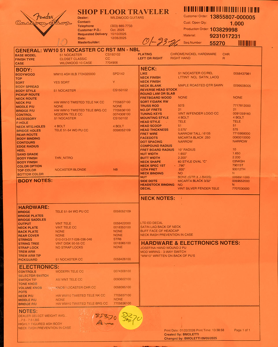 Wildwood 10 1951 Nocaster - Closet Classic