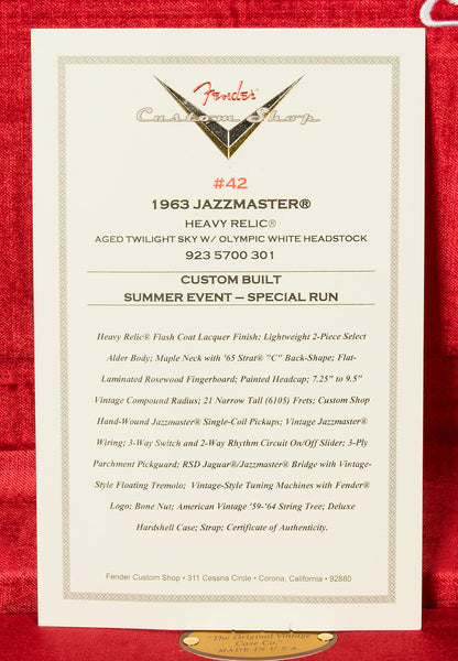 2026 Summer Event 1963 Jazzmaster - Heavy Relic