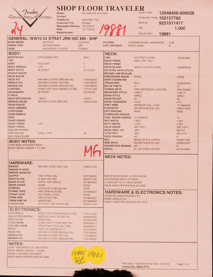 2019 Fender Custom Shop Wildwood 10 1955 Stratocaster - Journeyman Relic