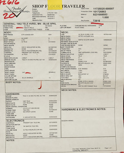 2017 Fender Custom Shop 1952 Telecaster - Heavy Relic