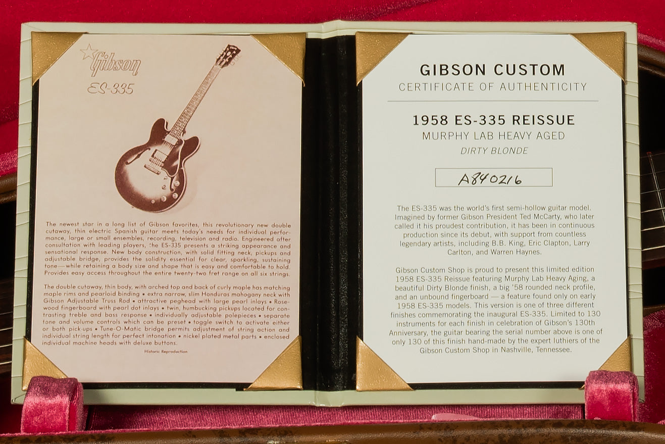 2024 Murphy Lab Limited Edition 1958 ES-335 Reissue - Heavy Aged