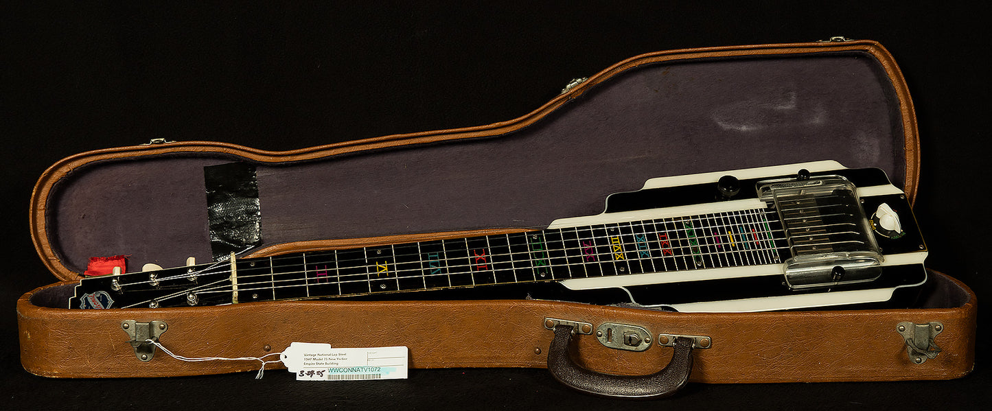 Vintage 1947 National Model 75 New Yorker Lap Steel - Empire State Building