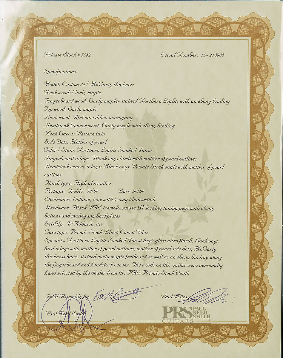 2015 Private Stock Custom 24 - Featured in PRS 2016 Calendar