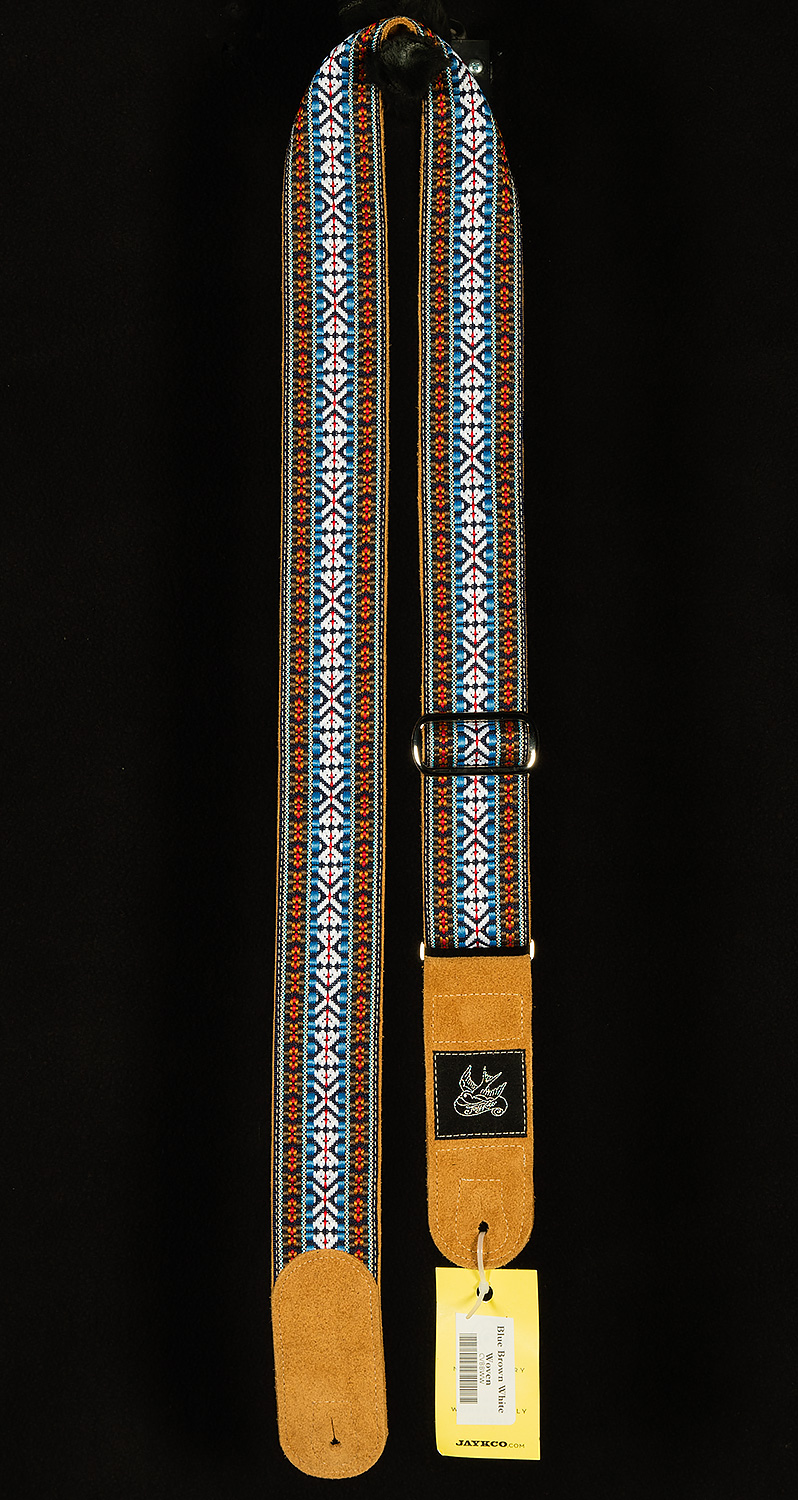 Blue Brown and White Woven | Jaykco Straps | Wildwood Guitars
